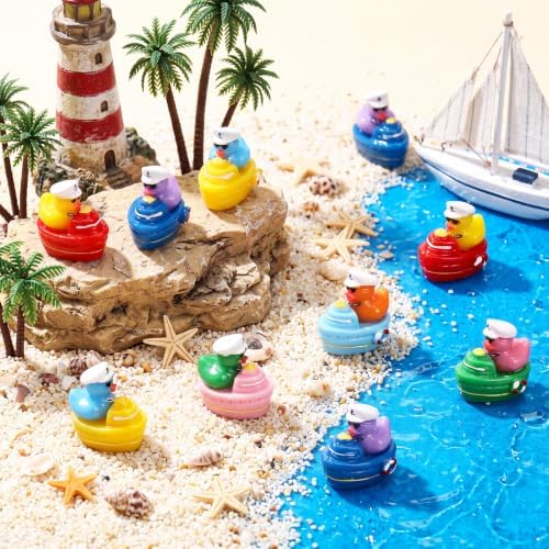 RoundFunny 50 Pcs Mini Sailor Cruise Ducks Tiny Resin Ducks Multicolor - Image 2