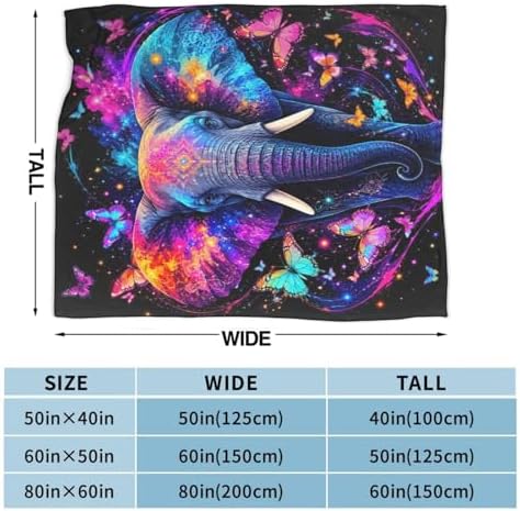 Colorful Elephant Blanket for Women, Gifts for Girls, Galaxy Blankets for Kids, Soft Cozy Lightweight Throw for Bed Sofa Home Travel Room Decor, 50x60 Inch - Image 4