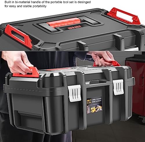 ‎DNA MOTORING Tool Box Lockable Organizer Storage Toolbox with Removable Tray for Workshop Garage & Household,Large Capacity,TOOLS-00309 - Image 6