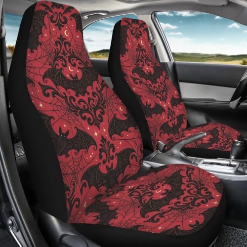 Gothic Bat Car Seat Covers Set of 2 Elastic Fabrics