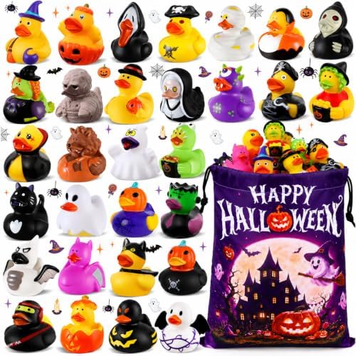 36 Halloween Rubber Ducks Bulk for Jeeps Ducking, Halloween Party Favors by ANGGIKO