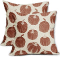 Rust Red Pumpkin Fall Pillow Covers 24x24 Set of 2 Autumn Harvest Print Thanksgiving Decorative Throw Pillows Outdoor Farmhouse Cushion Case Seasonal Decor for Couch Sofa Bed by Aytipun