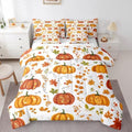 Erosebridal Farmhouse Thanksgiving Twin Comforter Set with Sheets 7 Piece Country Fall Theme Bedding Set,Autumn Harvest Pumpkin Bed in A Bag Nature Maple Leaves Bed Set with Comforter by Erosebridal