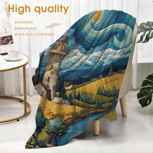 Art Blanket Gifts for Men Women Kids Teen Boys Girls Birthday Christmas Halloween Easter Starry Night Art Decor Dad Husband Mom Friends Throw Blanket 50"x60" - Image 4