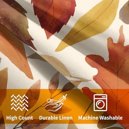 Fall Leaf Pillow Covers 18x18 Set of 2 Brown Beige Maple Leaves Autumn Harvest Throw Pillow Cases with Zipper Outdoor Decorative Cushion Cover Rustic Decoration Farmhouse Home Sofa Couch Bed Decor - Image 6