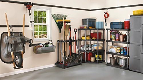 Rubbermaid Garage Tool Tower Rack Easy to Assemble Wheeled Organizes up to 40 Long-Handled Tools/Rakes/Brooms/Shovels in Home/House/Outdoor/Shed Black - Image 3