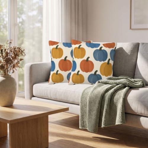 Boho Fall Pumpkin Throw Pillow Covers 20x20 Set of 2, Vintage Rustic - Image 6