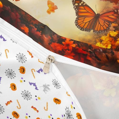 Erosebridal Adult Autumn Harvest Bedding Set, Fall Pumpkin Duvet Cover Twin Size Happy Thanksgiving Comforter Cover for Kids Teens Women, Maple Leaves Rustic Quilt Cover with 1 Pillow Case - Image 6