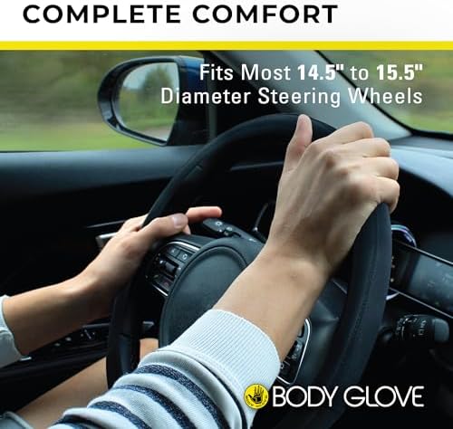 Body Glove 22-1-97505-9 Smoothie Steering Wheel Cover, Easy Installation, Hyperflex Core Technology, Fits Most Vehicles
