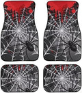 Spiderweb Car 4 Piece Floor Mat Set, Gothic Blood Drip Universal Fit Protection Heavy Duty Heel Pad Car Mats, Black Spider Car Floor Front and Rear 2 Rows Set