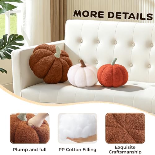 Fall Pumpkin Pillow 3 Pcs for Couch Bed Halloween Party Decoration - Image 3