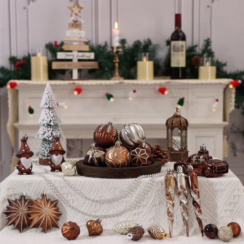 Brown & Gold Fall Christmas Ornaments for Tree Thanksgiving Decorations - Image 6