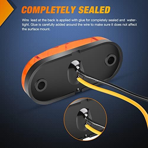 Nilight 2.5" Oval Side Marker Light 20PCS Amber 2 Diodes Clearance Lights