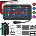 Nilight 8 Gang Switch Panel Blue 12V 24V Circuit Control System 4-Mode