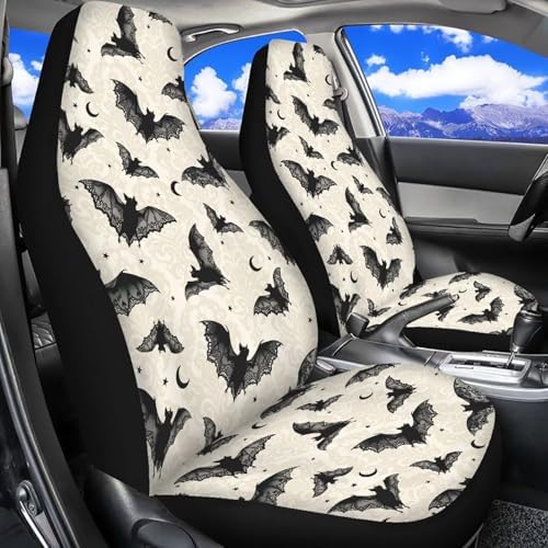 Halloween Black Bat Car Seat Cover for Women Men Fashion Soft Car Front Seat Decoration Auto Accessories Protectors Decor Fit for Car SUV Sedan Truck