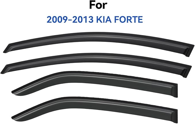 Window Visors Rain Guards for 2009 2010 2011 2012 2013 Kia Forte, Out-Channel - Image 2