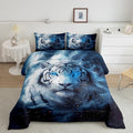 Feelyou Tiger Bedding Set Queen Size Safari Cat Print Comforter Set for Kids Boys Girls Wildlife Comforter Wild Animal Duvet Set by Feelyou