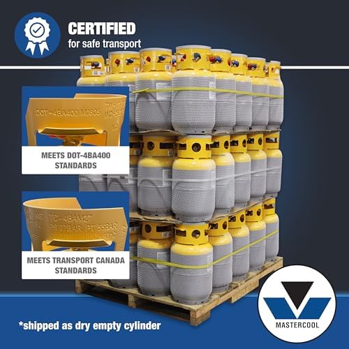 Mastercool 66011 50 lb Refrigerant Recovery Cylinder with Float Switch - Image 6