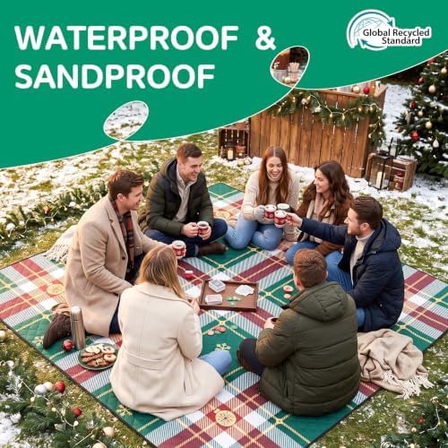 RYCHIC Waterproof Beach Blanket Picnic Mat Outdoor Oversized Sandproof Rug Towel Gear Family Hawaiian Trip Essentials Winter Vacation Must Have Travel Accessories Stuff Men Women Christmas Gift - Image 3