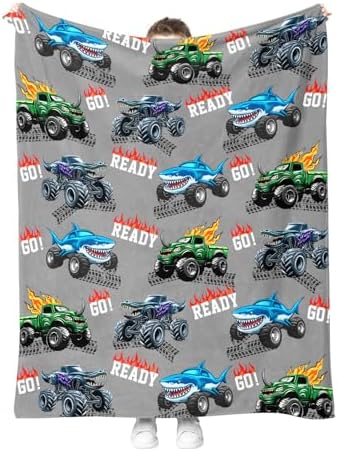 Car Shark Blanket Gifts for Adults Men Women Boys Girls Birthday Christmas Halloween Easter Dad Husband Boyfriend Son Throw Blanket 60"x80" by Hohoto
