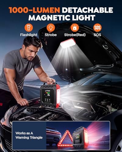 UTRAI 8000A Jump Starter with Air Compressor 160PSI for All Gas/12L Diesel - Image 4