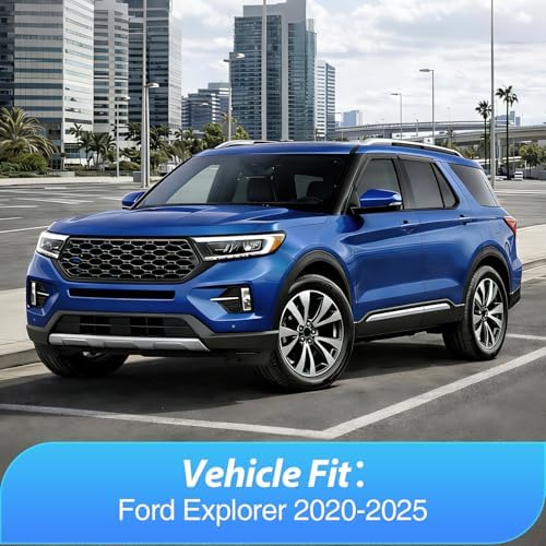 Nilight Tape-On Rain Guards for Ford Explorer 2020-2025, Dark Smoke, 4PCS