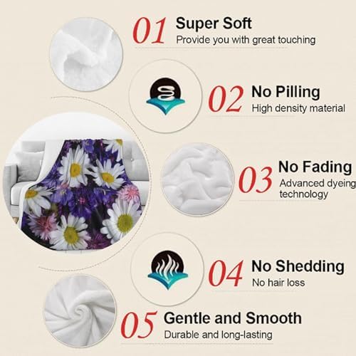 Adorable Cow Blanket, Soft Warm Cozy Throw Gifts for Adults Kids Women, Lightweight Comfy Fuzzy Flannel Blankets for Couch, Travel, Car, Home Decor 50×40 Inch - Image 6