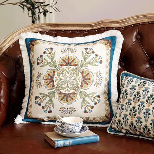 patdrea Designer Vintage Floral Pattern Throw Pillow Cover,18"x18" - Image 2