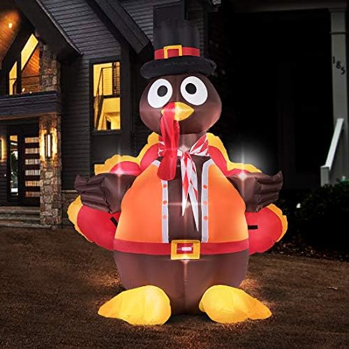 VIVOHOME 5ft Height Thanksgiving Inflatable LED Lighted Turkey with Hat by VIVOHOME