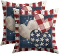4th of July Pillow Covers 16x16 Set of 2, Patriotic Throw Pillow Covers Independence Memorial Day Pillowcase, Summer Stripes Decorative Fourth of July Cushion Case Couch for Indoor Outdoor Home Decor by Trongr