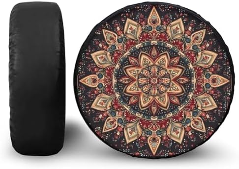 Spare Tire Cover for RV, Dust-Proof Wheel Cover with Mystic Mandala, Truck Spare Tire Cover Compatible with Wrangler SUV Trailer Travel Camper 16" Fit Tire Diameter 29.6"-31.5"