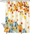 Fall Shower Curtain Autumn Maple Leaves Bathroom Curtains with Hooks, Waterproof Polyester Fabric Thanksgiving Harvest Pumpkin Sunflower Shower Curtains Set for Bathroom Bathtubs Decor 54x78 Inch by LooPoP