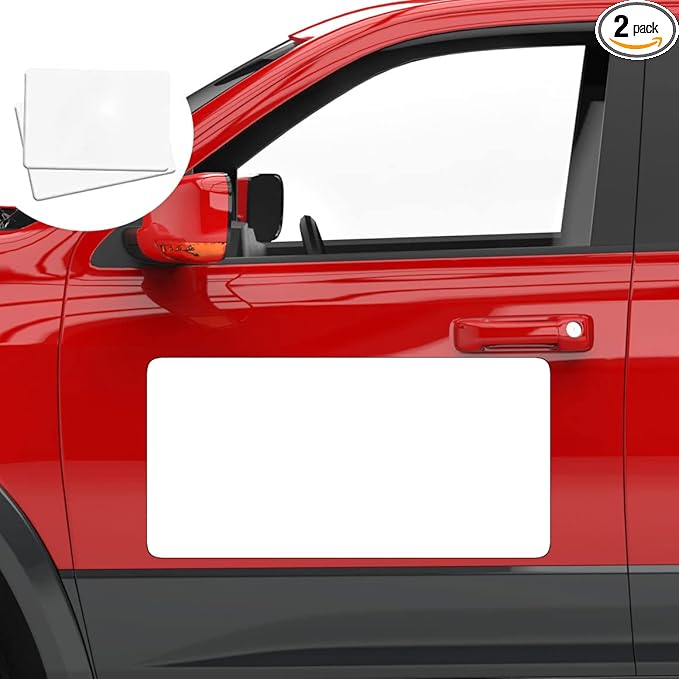 2 Pack Blank Car Door Magnet Sticker, Rounded Corners Magnetic Vehicle Sign by ANOER