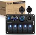 Nilight 5 Gang Rocker Switch Panel Toggle Power Control 12V 24V Pre-Wired