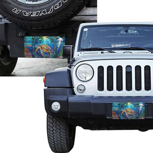 Sea Turtle Stained Glass Front License Plate 6" * 12" for Women