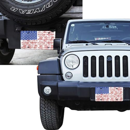American Flag Fishing Front License Plate 6" * 12" for Women