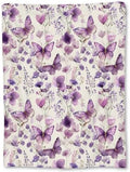 Elegant Purple Butterfly and Floral Blanket, Soft Flannel Throw Blanket for Couch, Bed, Travel, Living Room & Home Decor, Lightweight Cozy Warm Fuzzy Blankets for Adults Women Girls 60×50 in by TiCaldi