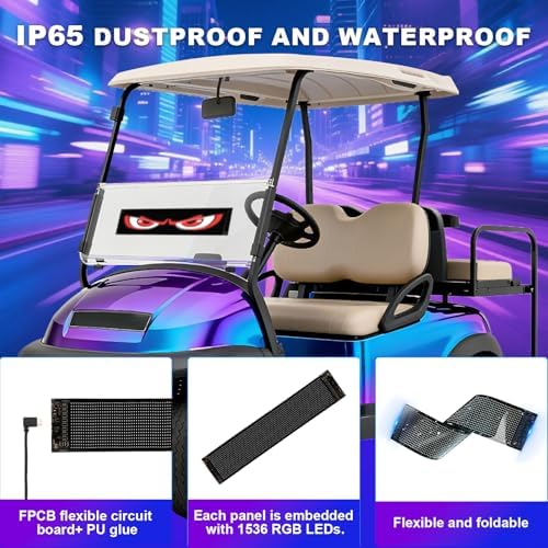 Devil Eyes Light for Cars (1-Pack) – 23.4''x4.7'' LED Eyes for Car Windshield, Super Bright, Perfect Sync, Programmable Patterns, Remote+APP Control, Custom Dynamic Sign for Golf Carts/Sedans/SUVs