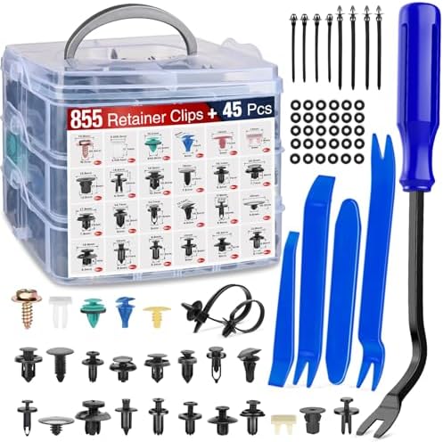 Nilight 900Pcs Car Push Retainer Clips Auto Fasteners Kit Included 24 Sizes Nylon Bumper Fender Rivets Door Trim Panel Clips with 5 Fasteners Remover 10 Cable Ties for Toyota GM Ford Honda Chevy