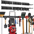VEVOR Garage Tool Organizer 99 Inch 1200 lbs Wall Mount Garden Tool Rack, Heavy Duty Garage Hanging Storage Rack Organization with 6 Rails and 16 Adjustable Hooks, for Yard Tools, Shovel, Rake, Shed by VEVOR