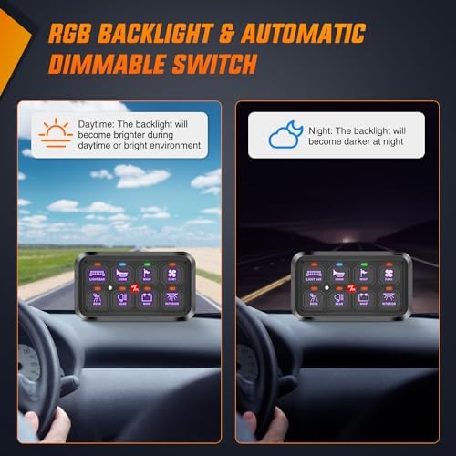 Nilight 8 Gang Switch Panel Relay System w/APP Control Automatic Dimmable