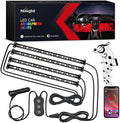 Nilight Car Interior Lights with APP Control 16 Million RGB Colors Strip Lights with Music Sync Mode and Multiple Scene Options for Cars Trucks SUVs