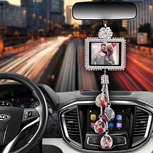 Custom Photo Rearview Mirror Decoration - Ladies Diamond Ornaments, Cute Car Accessories - Image 3