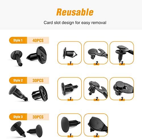 GOOACC Universal Plastic Fender Clips,200 Pcs Push Bumper Fastener Rivet Clips with 6 Size Auto Body Retainer Clips Bumpers,Car Fender Replacement for GM, Ford & Ch, GRC-47 - Image 5