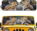 Renewold Funny Giraffe Driving Sunshade for Car Windshield Car Window Cover Foldable Sun Shade for Jeep Wrangler JK JKU JL JLU 1997-2023 Gladiator JT UV Rays Sunlight Sun Visor Shield Women Men