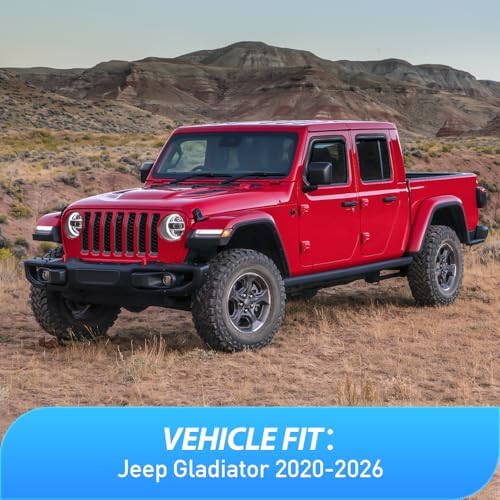 Nilight in Channel Rain Guards for Jeep Gladiator 2020 2021 2022 2023 2024 2025 2026 Side Window Deflectors, Vent Window Visors-4PCS