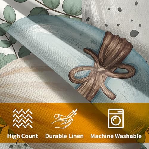 Easter Pillow Covers 20x20 Set of 2 Spring Throw Pillow Covers Rustic Cute Eggs Pillowcase Linen Decoration Farmhouse Soft Decorative Blue Cushion Case Couch for Indoor Outdoor Home Decor - Image 6