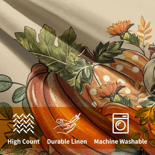 Fall Pumpkins Throw Pillow Covers 22x22 Set of 2 Autumn Polka Dot Pumpkin Thanksgiving Pillow Covers Buffalo Plaid Maple Leaves Pillowcase Vintage for Kitchen Sofa Cushion Outdoor Bedroom Decoration - Image 7