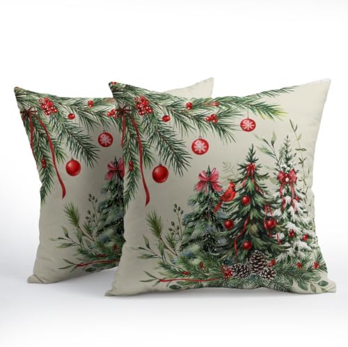 Winter Christmas Tree Pillow Covers 20x20 Set of 2 Highly Absorbent - Image 2