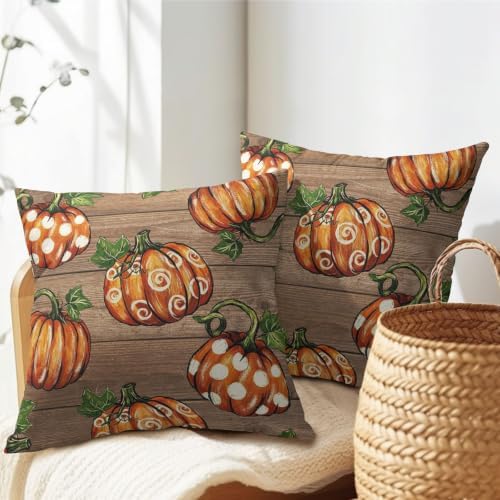 Fall Thanksgiving Pillow Covers 16x16 Set of 2 Highly Absorbent Orange - Image 7